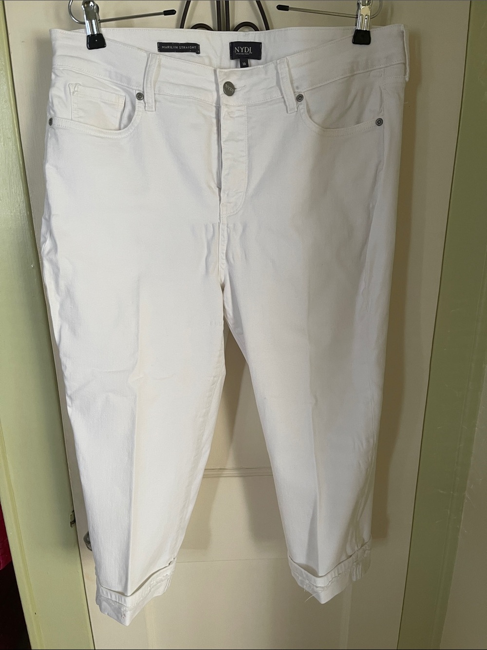 NYDJ White Relaxed Plus Size Women’s Jeans – Cropped Straight Leg